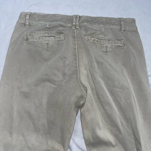 Pilcro  Pants Womens 27 Hyphen Chino Mid Rise Tan Pockets Stretchy Slim Tapered