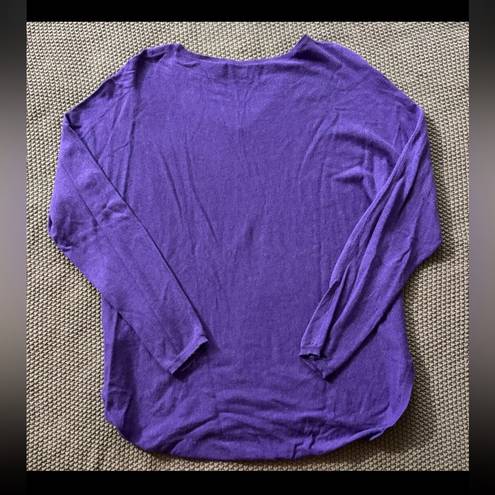 Polo  Ralph Lauren Women's Boyfriend Fit V-Neck Purple Sweater Size L