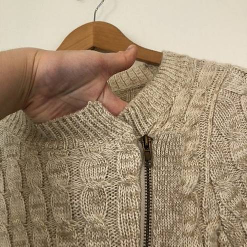 Stitch Fix 41 HAWTHORN  Jasilla Cardigan Oatmeal Beige Full Zip Sweater WOOL Etc