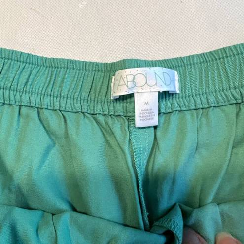 Abound  Womens Cargo Joggers Green Marine Size Medium Side‎ Pockets Banded Cuffs