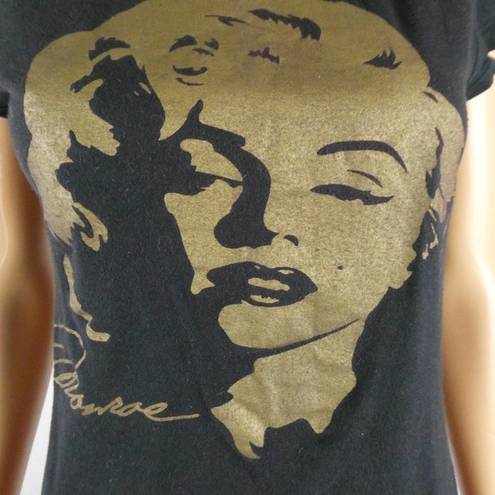 Marilyn Monroe Ejel  Black Gold Graphic Short Sleeve T Shirt Tee Fitted XL