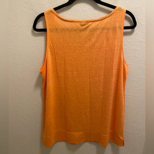 J.Jill  Orange 100% Linen Tank Top Size Medium