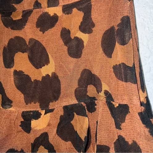 Farm Rio  Caramel Maxi Leopard Frill Skirt