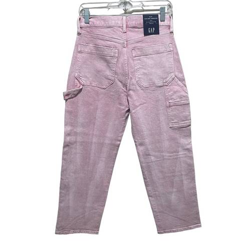 Gap  Denim High Rise Crop Carpenter Jeans Pink Size 27/4 New