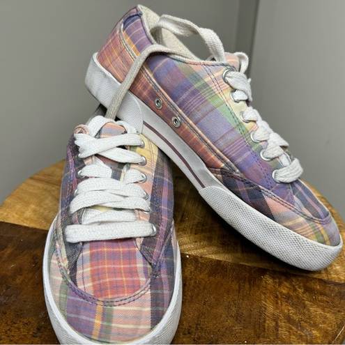 Polo  Brisbane Plaid Tennis Sneaker Size 8