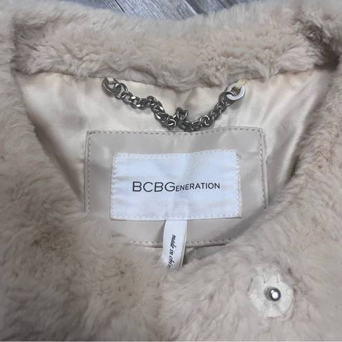 BCBGeneration FAUX FUR  IVORY JACKET COAT SIZE XS