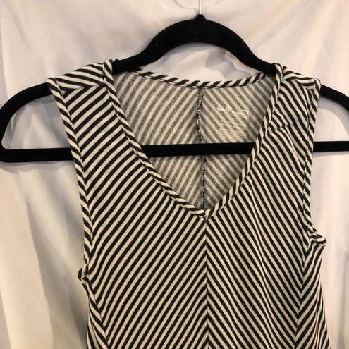 The Moon Half Black & White Striped Sleeveless Knit Blouse