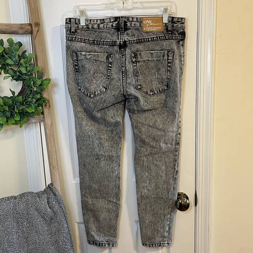 One Teaspoon  Gray Acid Melrose Trashed Freebirds In 27” Boyfriend Cut Jeans
