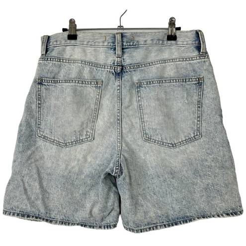 Willow + Root  Size M The Dad Short Light Acid Washed Distressed High Rise Baggy