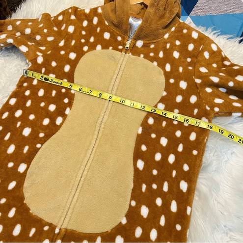 Spirit Halloween  One Piece Deer Costume Pajamas Hood Blue Eyes Size Small Soft