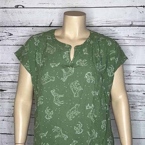 Style & Co  Plus NWT Size 2X Animal Constellation Print Split V-Neck Blouse Top