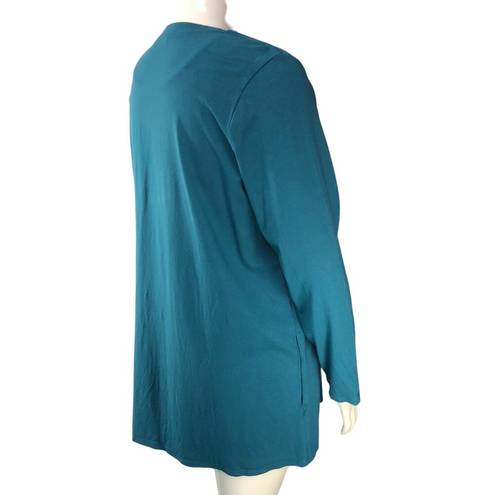 J.Jill  Wearever Collection Womens Size XL Teal Cardigan Sweater Single Button