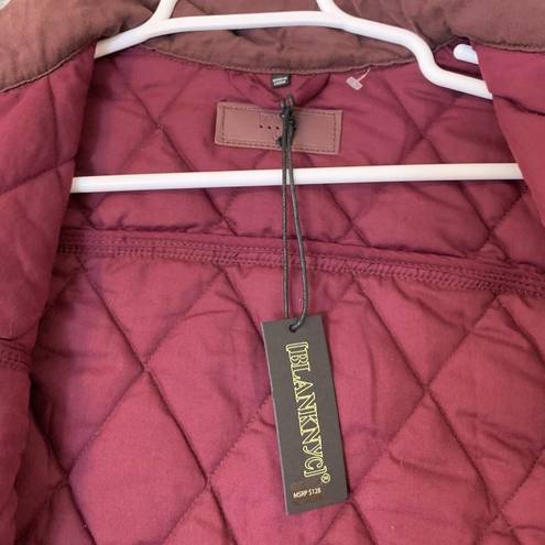 BLANK NYC  37DJ5993 Women’s Burgundy Long Sleeve Quilted Bomber Jacket Size Medium