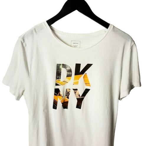 DKNY  T Shirt Graphic Tee Top Donna Karan New York Short Sleeve Cotton Solid Logo