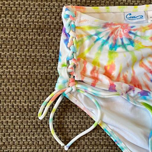 California Waves Juniors M Tie Dye Bikini Bottoms Lace Up High Waist Macys