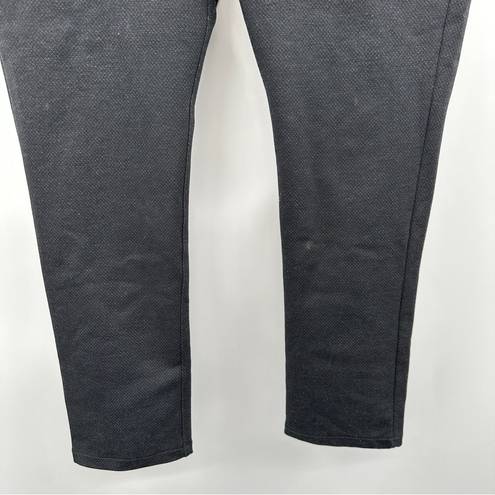 DKNY  Jeans Black Gray Ponte Diamond High Rise Straight Leg Pull-On Pants Size XL