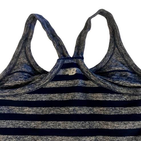 New Balance  workout striped tank top with built in shelf bra size large