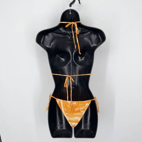 Naked Wardrobe  Swim Dreamsicle String Bikini Swimsuit NEW Sz L Style NW-W0732