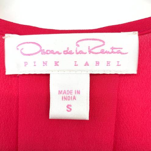 Oscar de la Renta  Women's Size S Pink Sleepwear Tank Tie Front Flowy Lace Bottom