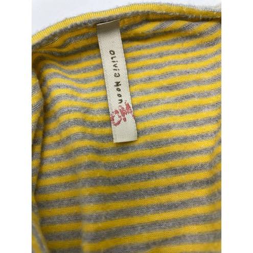 The Moon Olivia Yellow Gray Striped Tank M