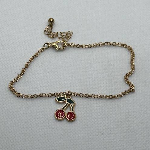 Brand New!! Enameled stem cherry anklet/braclet