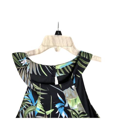 Connected Apparel Connected Black Blue Green Floral Halter Dress Wm 12