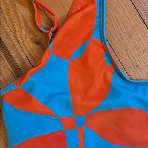 Fabletics  new blue and orange cheeky bathing suit size large