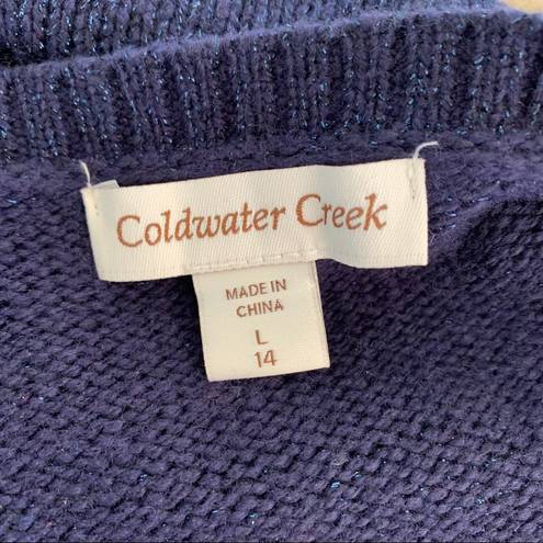 Coldwater Creek  Cashmere Blend Bling Cardigan L 14