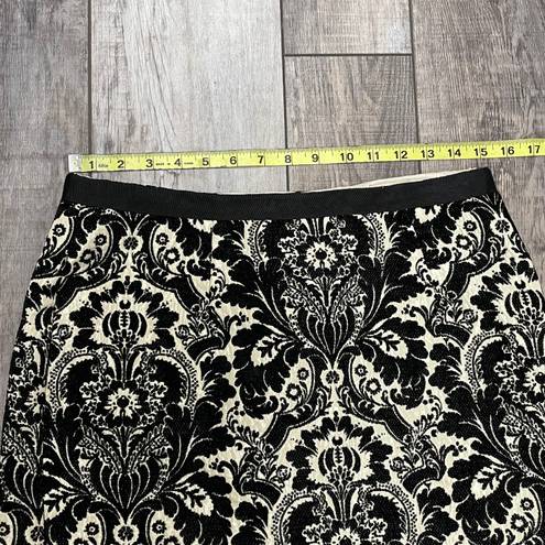 Karen Kane Vintage  1990s Black and Ivory Damask Mini Skirt Size 4