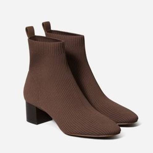 Everlane The Glove Ankle Boot Ribbed Reknit Toffee Brown