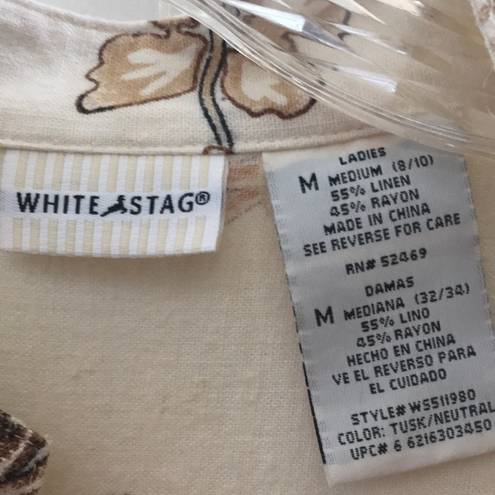 White Stag  linen blend blouse medium