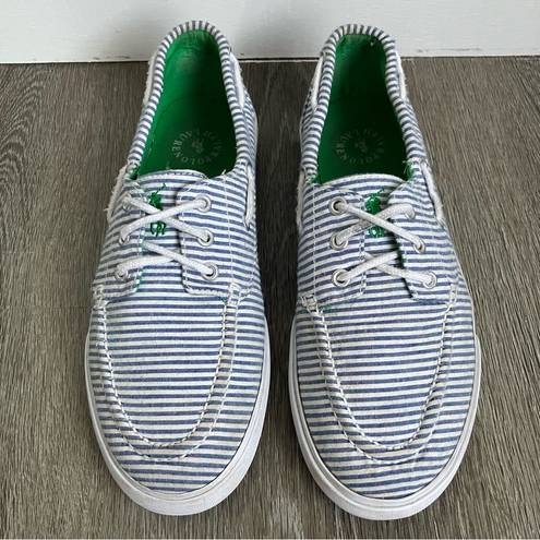 Polo  Ralph Lauren Lilia Seersucker Boat Shoes Women’s Size 8.5