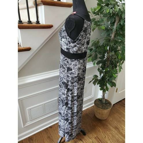 Susan Lawrence  Black/White Polyester Maxi Dress