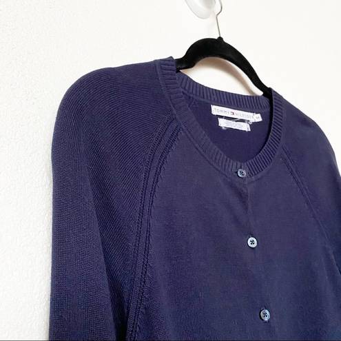 Tommy Hilfiger  100% Cotton Navy Cardigan Size Medium