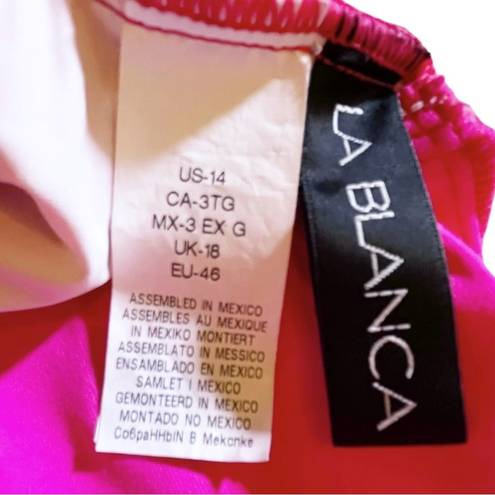 La Blanca  Banded Waist Strappy Cross Back One-Piece Swimsuit Orchid Pink Size 14