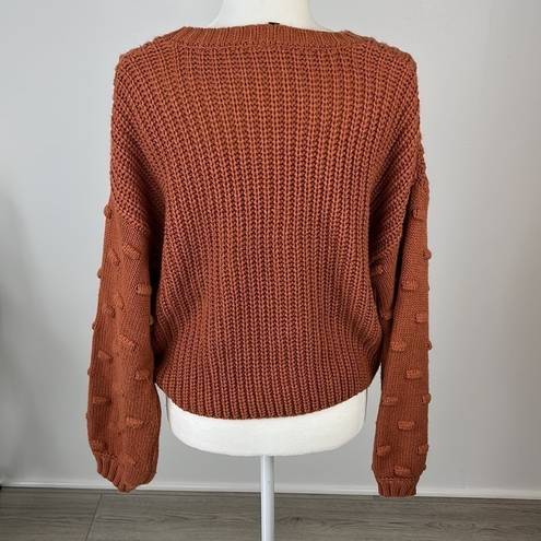 The Moon  & Madison Orange Knit Pullover Sweater Size M