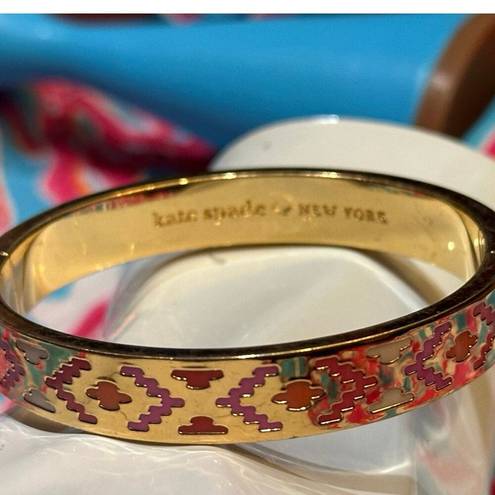 Kate Spade  New York Spice Things Up Bangle Summer  12k gold plated Pink Orange
