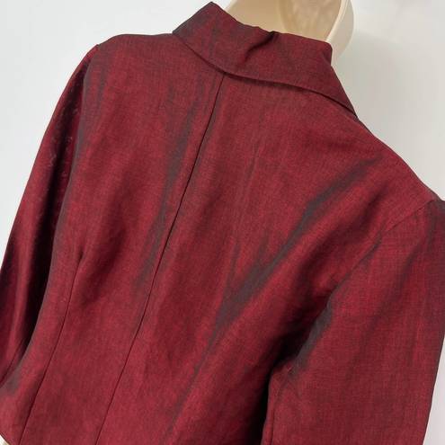 Laundry by Shelli Segal  VINTAGE Blazer Top Womens Sz 8 Sheen Red 3 Button