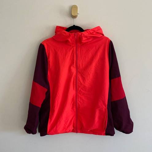 Victoria's Secret  PINK Campus full zip neon pink burgundy red windbreaker jacket