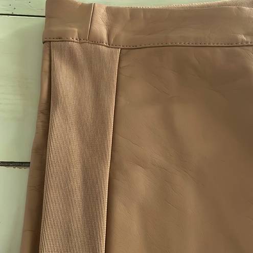 Kardashian Kollection Women Large Vegan Leather Kardashian Buttery Soft Pants Stretchy Side Camel 🐫