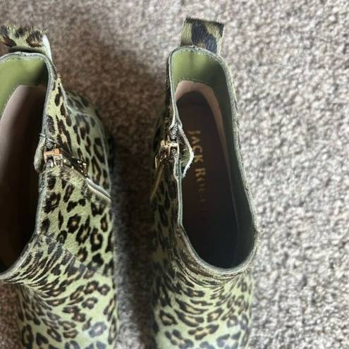 Jack Rogers  booties cow fur cheetah print 6 1/2 Medium heeled