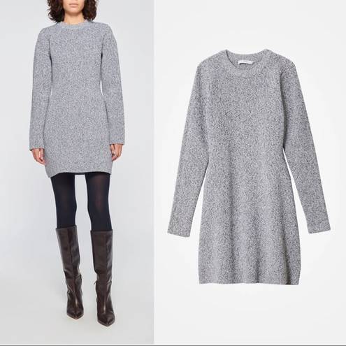 Tibi  • Tech Poly Sculpted Sweater Mini Dress grey knit chunky heathered black