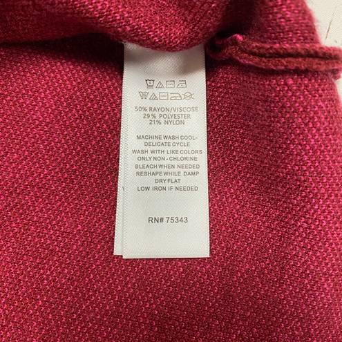 Tahari NEW  Maroon Mock Neck Stripe Sweater Size XLarge