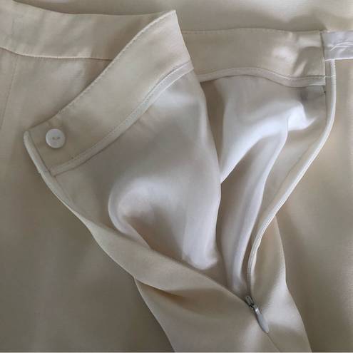 Lafayette 148  NY Wide Leg Trousers pants ivory fully  lined size 14