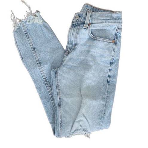 American Eagle  Womens Stretch Distressed Jeans Cutoff Denim Light Wash Blue 2