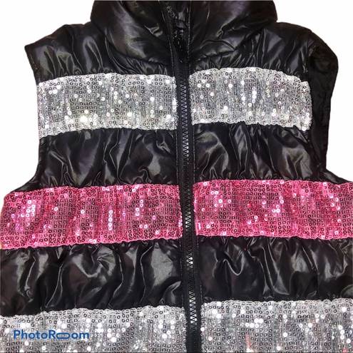 Justice  sequined puffer vest