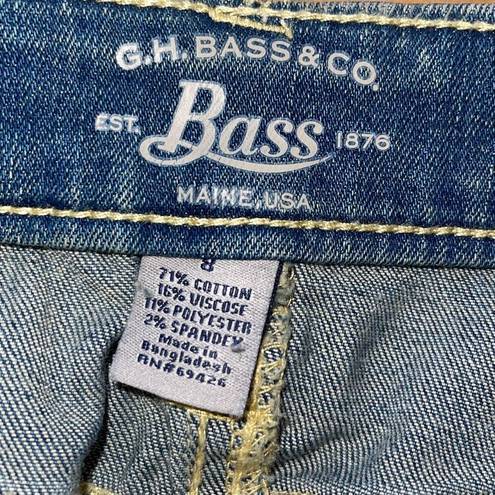 Krass&co G.H. Bass &  Womens Raw Cut Off Hem Pencil Denim Mini Skirt Blue Size 8