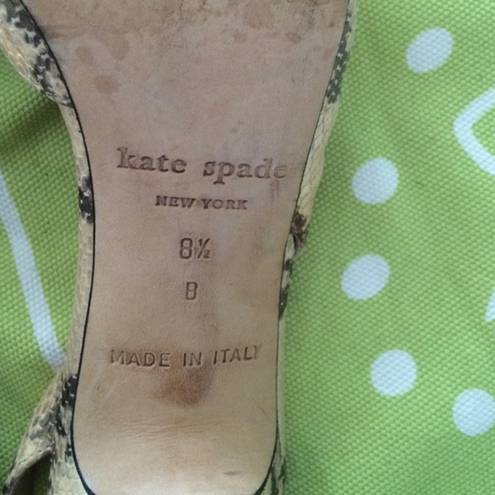 Kate Spade  Cream Snake skin open toe sandal heels