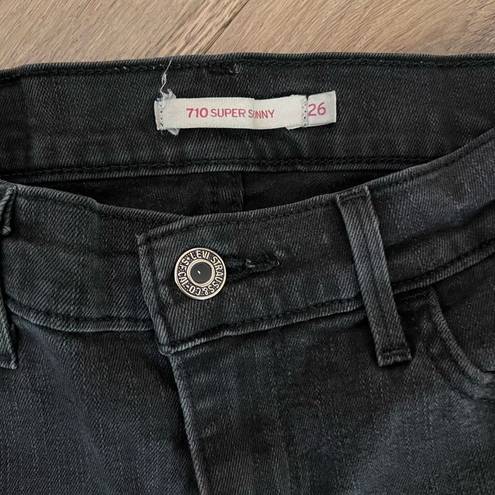 Levi Strauss & CO. 710 Super Skinny Jeans Black Size 26