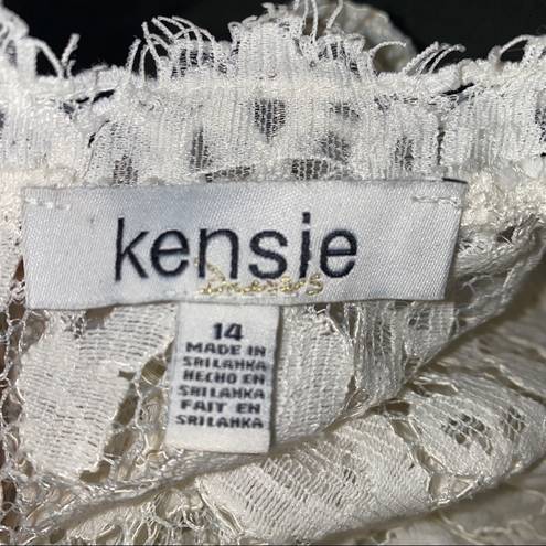 Kensie  Women’s White Lace Sleeveless Dress Size 14 NEW